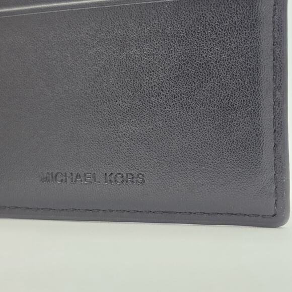 Michael Kors Jet Set Bifold Wallet Brown Logo & Black Leather - Picture 8 of 12